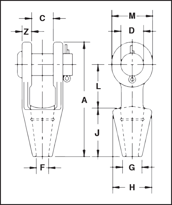 G416 Closed Spelter Sockets Specs