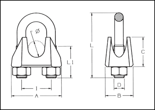 GDin 741 Wire Rope Clips Specs