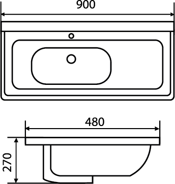 Bravo Sanitaryware Basin OK90 Specs