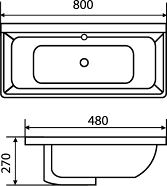 Bravo Sanitaryware Basin PK80 Specs