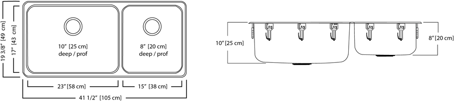 Kindred Kitchen Sink QCA1942-10 Specs