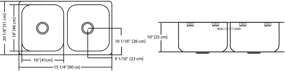 Kindred Kitchen Sink QD2035-10 Specs