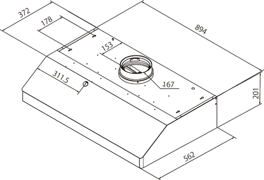 Pacific Kitchenware Hood SC8900AS-02 Specs