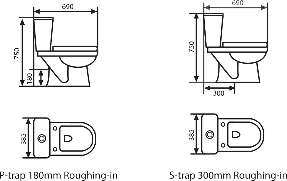 Bravo 823 Two Piece Water Closet Spec